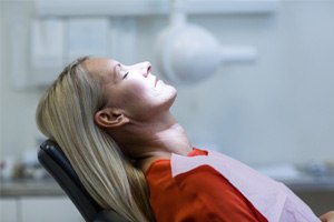 Woman relaxed in the dental chair