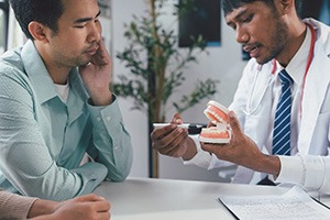 a concerned dental patient during an appointment